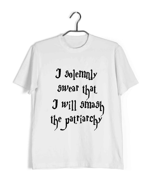 Feminista Feminism SOLEMNLY SMASH THE PATRIARCHY Custom Printed Graphic Design T-Shirt for Women